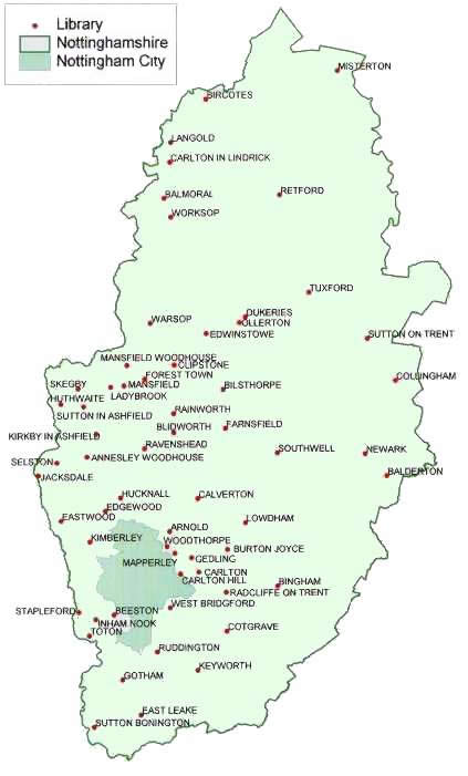 Libraries map | Nottinghamshire County Council