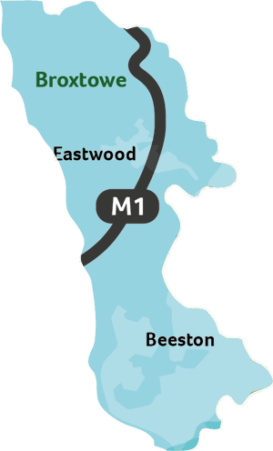 Area map of Broxtowe