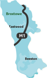 Area map of Broxtowe
