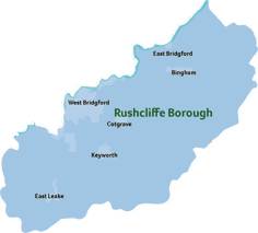 Map of Rushcliffe area