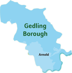 Map of Gedling area