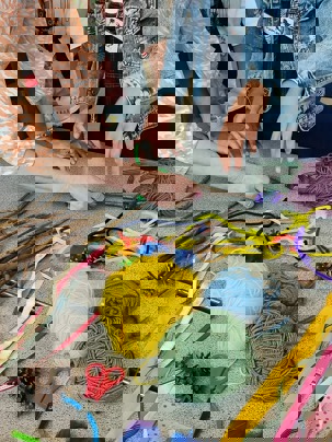 People working with mixed crafts