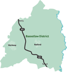 Map of Bassetlaw area