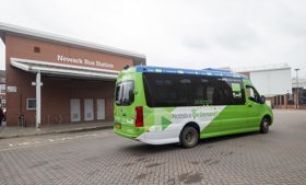 Nottsbus On Demand vehicle at Newark Bus Station